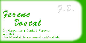 ferenc dostal business card